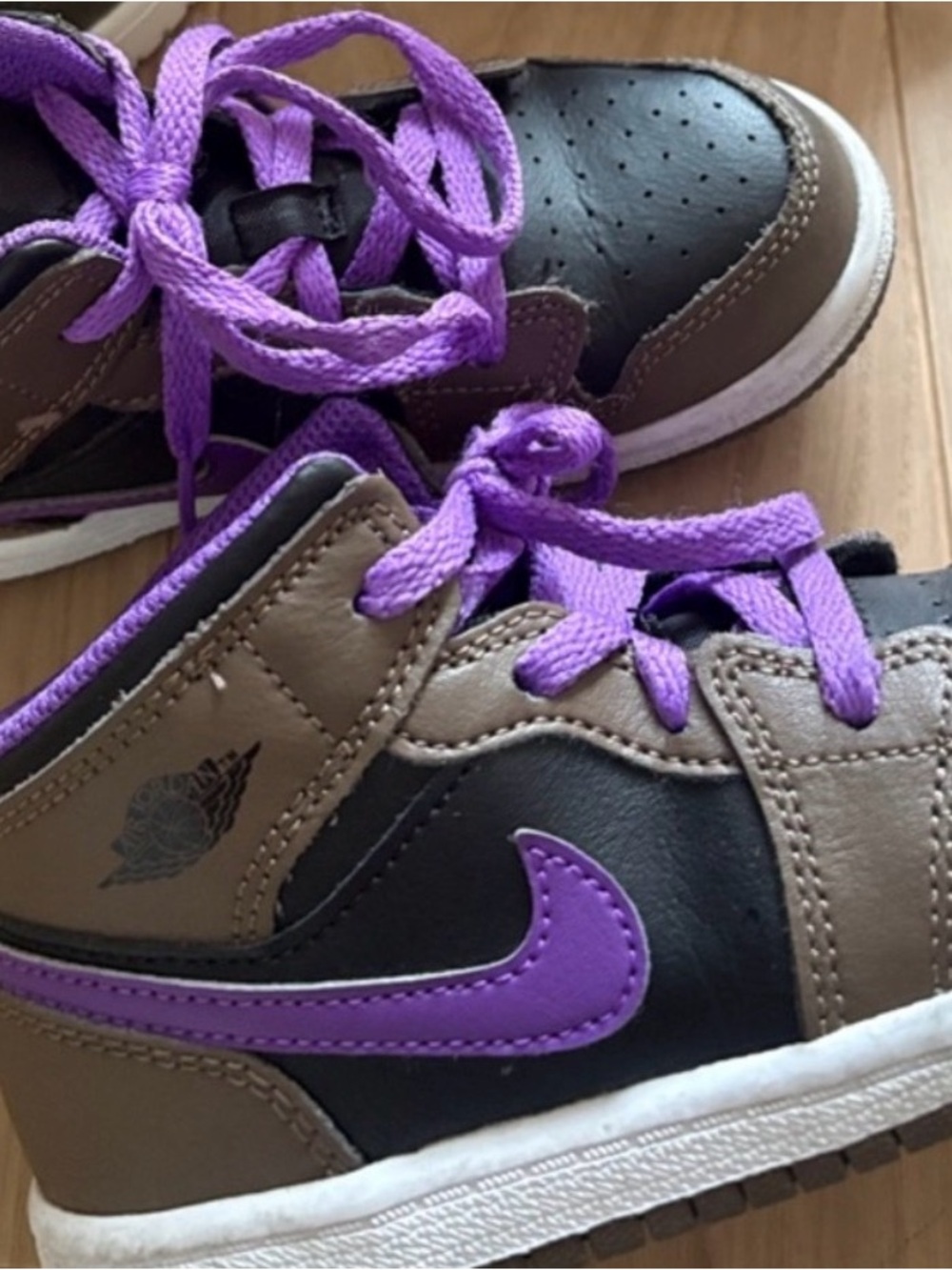 Nike Kids Brown, Black & Purple Low-Top Sneakers